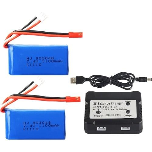 YUKALA Original Wltoys A949 A959 A979 K929 1/18 Rc Car Battery 7.4V 1100mah A949-27 Part/USB charger for Wltoys RC Car Part
