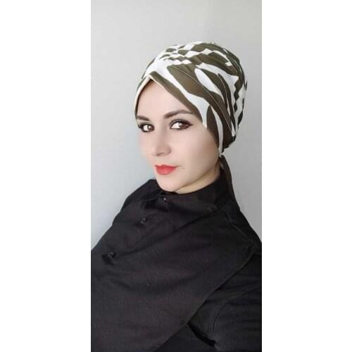 Womens Pattern Shawl Buckle Bone Zebra Green