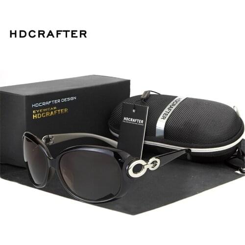 HDCRAFTER Brand Vintage Oval Sunglasses Women Sun Glasses Polarized UV400 Driving Goggles Eyewear Gafas De Sol
