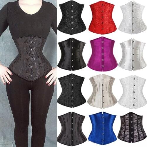 Women Sexy Gothic Underbust Corset Bustier Plus Size Burlesque Gothic Clothing Vintage Lingerie Corset Waist Trainer Body Shaper