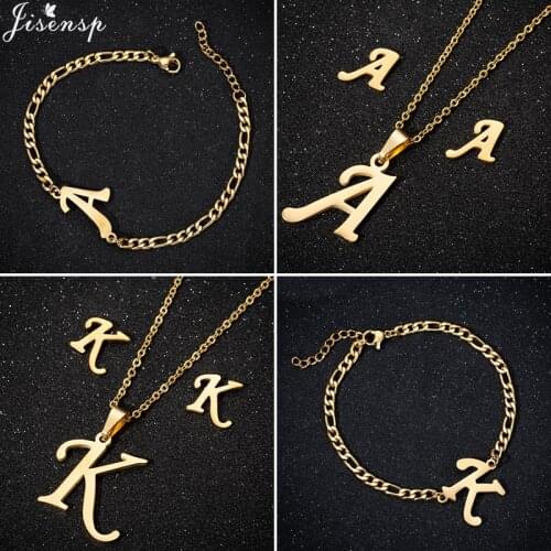 Punk Old English 26 Letter Stainless Steel Jewelry Necklaces for Women Personalize Stainless Steel Necklace Choker Birthday Gift