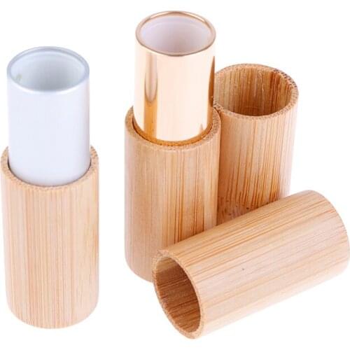 1Pc Bamboo Empty Refillable Lip Gross Container Lipstick Tube DIY Container Lip Balm Tubes Bamboo Lipstick Tube