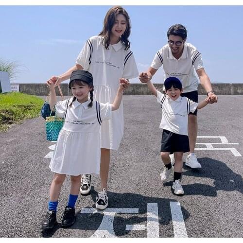 2021 Summer Family Clothes Mother Daughter Matching Clothes Dresses for Girls Sets for Boys Carte Son Couples Father Son Clothes