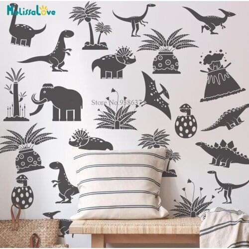 30 pcs/set Large Collection of Dinosaur Wall Decal Jurassic Park Bedroom Playroom Decor Removable Wall Art Sticker BB717