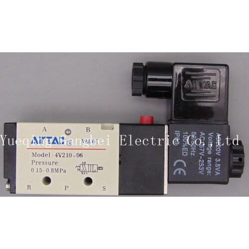 4V210-06 1/8'' Inner Guide Type 5 Way 2 Position Solenoid Valve AC110V AC220V AC380V AC24V 24V DC 12V DC