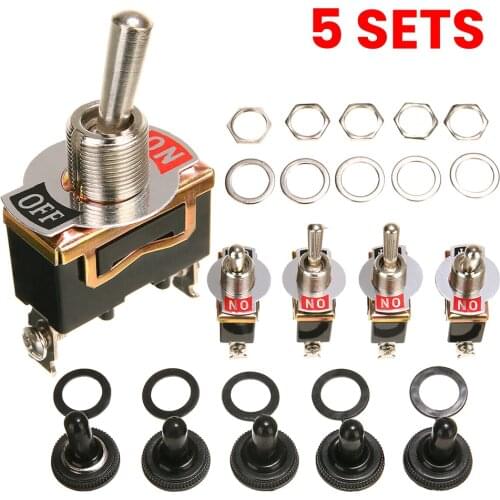 5pcs SPST 2Pin Car Boat 15A 250V ON/OFF Rocker Toggle Switch+Waterproof Boot Switches Wholesale Quick delivery Dropshipping