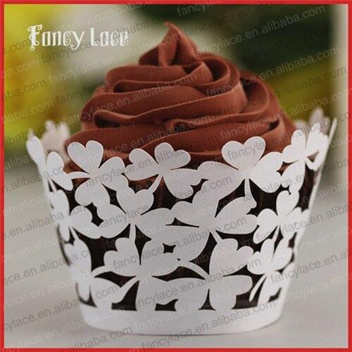 50pcs Free Shipping Wedding Bridal Party Table Decorations Lase Cupcake Wrapers,Flower Wreath Birthday Cup Table Paper Liners