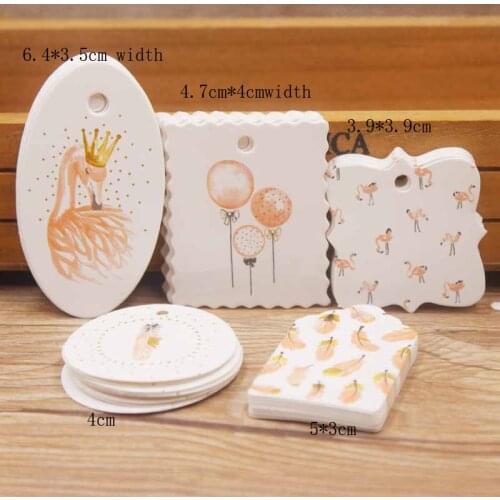 50pcs newest design tag pretty printing white/kraft color choose hot selling tags popular gift hang label tag 300g paperboard