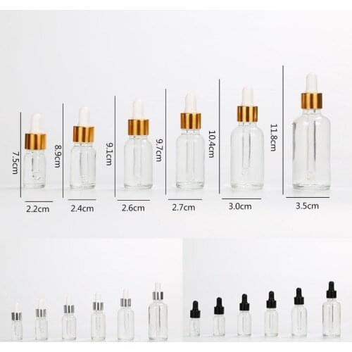 800pcs 5-100ml Clear Glass Dropper Dispenser Bottle Wood Grain Essential Oil Bottles Cosmetic Containers Empty Refillable Bottle