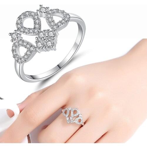 Beiver Water Drop Stone Ring White Rings For Women Teardrop Zircon Crystal Pear Thin Jewelry Female Wedding CZ Size 6/7/8/9