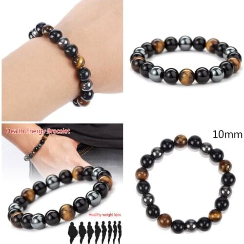 Fashion Classic Hematite stone Natural Stones Charm Bead Bracelet Women Men Couple Tiger Eye Stone Bracelets Bangles