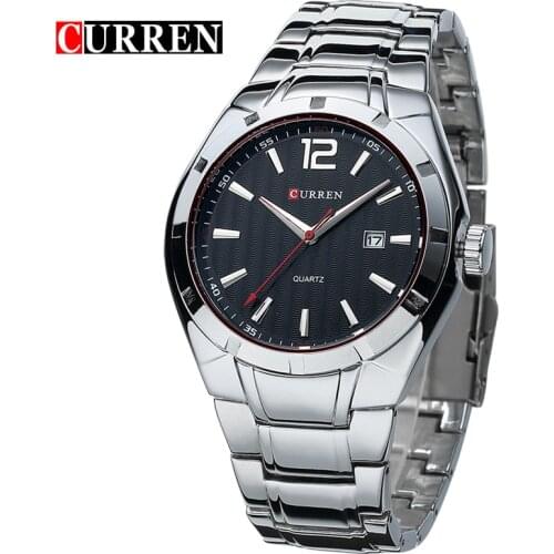 2019 Curren Men Luxury Brand Sport Watches Water Quartz Hours Date Hand Clock Men Full Stainless Steel Wrist Watch relogio