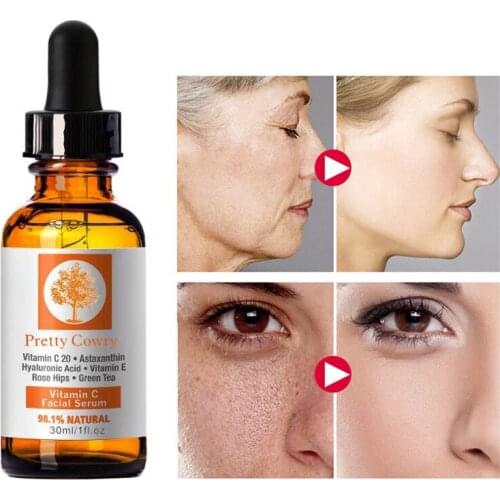 30ml Vitamin C Essence Hyaluronic Acid Natural Whitening Face Essence Facial Cream Anti Wrinkle Remove Acne Face Serum Skin Care