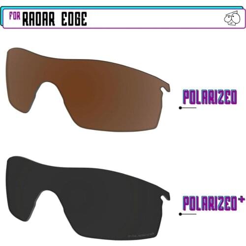 EZReplace Polarized Replacement Lenses for - Oakley Radar Edge Sunglasses - Black P Plus-Brown P