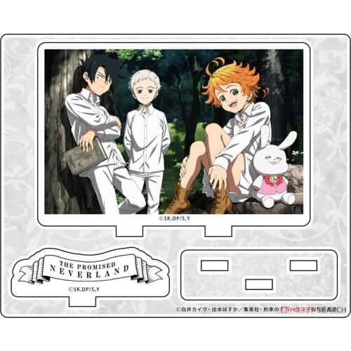 Anime The Promised Neverland Emma Norman Ray Figure Character Stand Model Plate Cartoon Desktop Toy Decor Student Cosplay