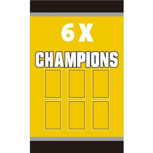 Champions Flag with any team any sport football 3 x 5 Ft home decaration yellow banner