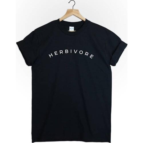 HERBIVORE Tshirt Vegan Vegeterian Graphic Tumblr T Shirt Vegan Vibes Funny T-Shirt Harajuku Tees Tops Women Clothes Casual Shirt