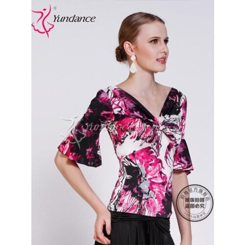 Customized Lady Latin Dancing Shirt Modern Dancing Costume Backless Waltz Valse Tango Galop Fox Trot Social Dance Suit B-2688