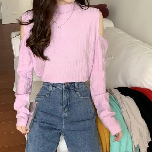 Женские пуловеры с открытыми плечами LJSXLS China At AliExpress