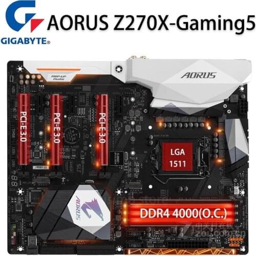 LGA 1151 Gigabyte AORUS Z270X-Gaming 5 Motherboard Intel Z270 DDR4 64GB PCI-E 3.0 U.2 M.2 HDMI Overlocking Z270 Placa-Mãe 1151