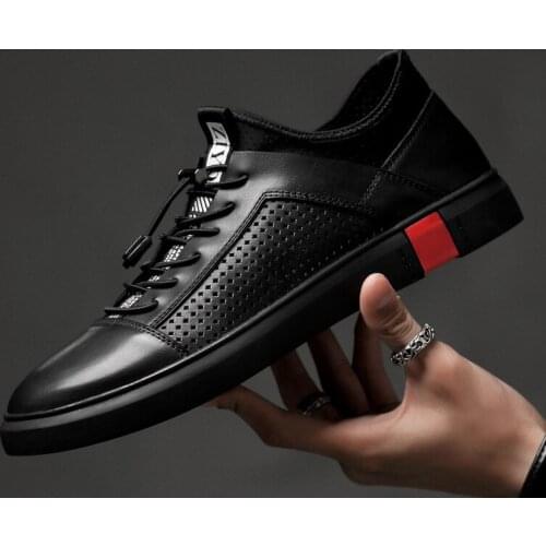 Men genuine leather oxfords shoes luxury brand italian style male footwear shoes for men Breathable Flat Lace-Up Shoes big size