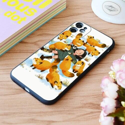 For iPhone Snuggles With Foxes Print Soft Matt Apple iPhone Case 6 7 8 11 12 Plus Pro X XR XS MAX SE