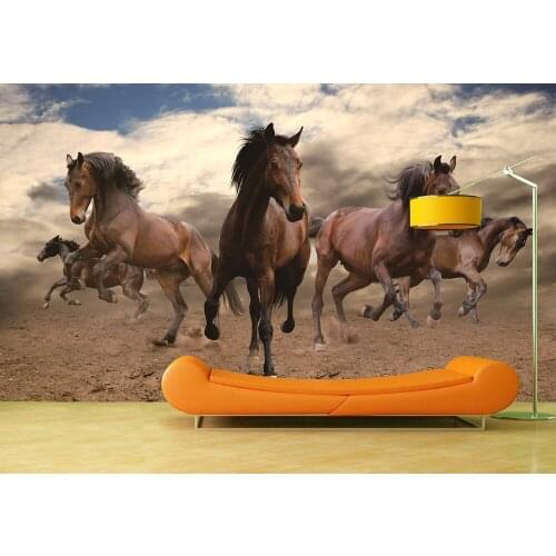 Custom Wallpaper Murals Wall Horse Galloping Wall Self Adhesive Vinyl Wall Sticker Poster Wall Paper Home Decor