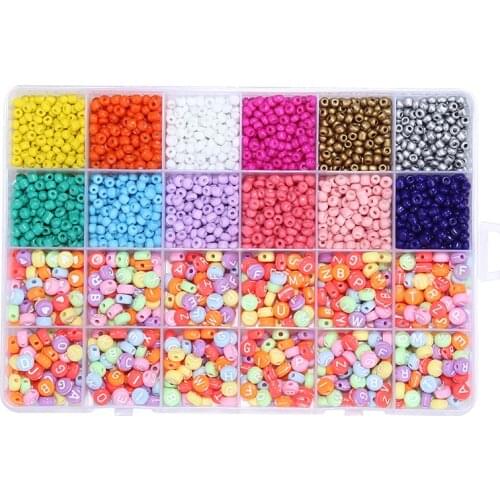 DIY Colorful Rice Beads Letters Set Handmade Beaded Girl Toys Puzzle Crafts Bracelet Jewelry Making Sets Creative Gift For Child