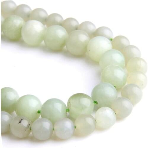 Natural new light green mountain jades stone beads loose round Jaspers Gem stones Bead For jewelry making Rosary Beads Bracelets