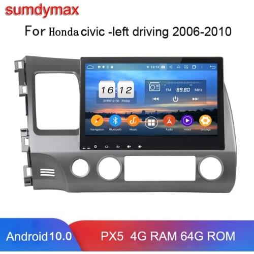 10.1" octa core 4g ram 128g rom Android 10 car audio stereo for Honda civic 2006-2011 with gps navigation wifi head unit dsp