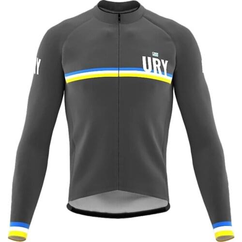Uruguay Winter Cycling Jersey Long Sleeve Bike Clothes Thermal Fleece Roupa De Ciclismo Invierno Hombre MTB Bicycle Clothing