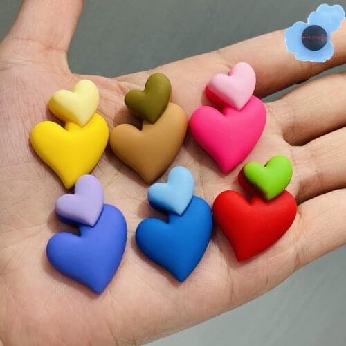 Wholesale 50pcs Colorful Heart Resin Shoe Decorations Garden Shoes Accessories Fit Croc Jibz Charm Bracelet