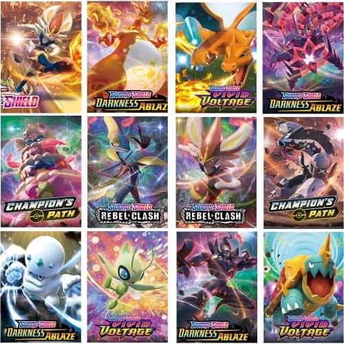 Pokemon Canvas Painting TAKARA TOMY Sun & Moon Sword Shield Evolutions Wall Art Anime Poster Childrens Room Decoration Pictures