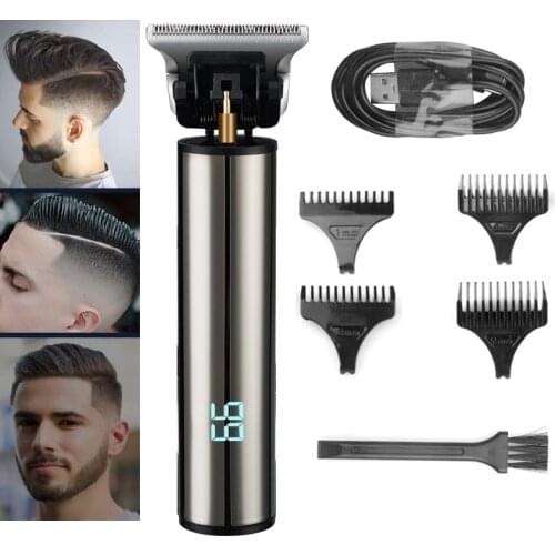 Portable Hair Clipper Barber T9 Hair Trimmer Hair Cutting Machine LCD Display Razor Men hair styling remover 1mm/3mm/6mm/9mm