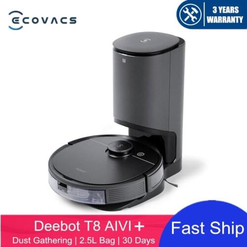 Original ECOVACS DEEBOT T8 AIVI /T8 AIVI Plus Robot Vacuum Cleaner Fully Automatic Sweeping Vibration Mopping Zero Collision