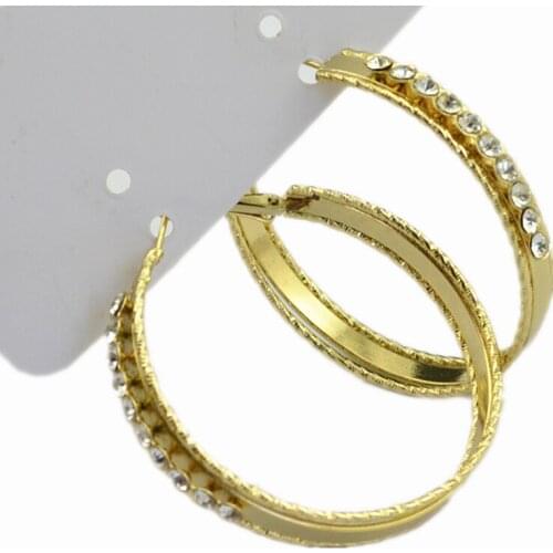 Hoop Earrings for women Fashion jewelry Accessories 2020 Elegant Big circle gold ring ear Shiny Rhinestone Youth Ladies earrings