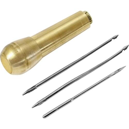 1Set Canvas Leather Tent Shoes Sewing Awl Taper Leather Craft Needle Kit Repairing Tool Sets Hand Stitching