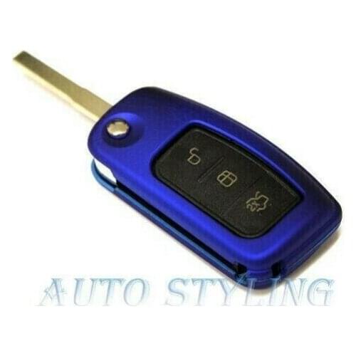 Metallic Blue Key Cover Case for Ford Remote Protector Flip Fob 2 3 Button 43mb