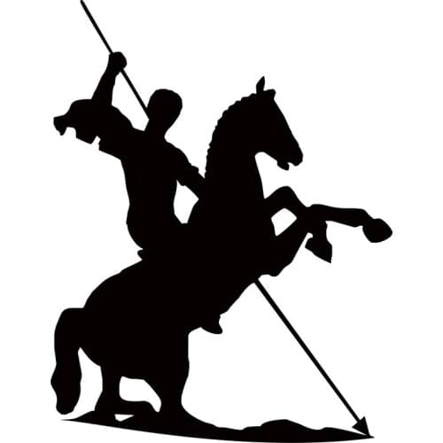 19.5*15cm On Horseback Humour Funny Car Sticker And Art Painting Decal Vinyl Car Stickers