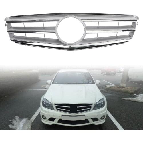 Artudatech LED Chrome Emblem Front Center Grill Grille Fit For Benz C Class W204 C300 C350 2008-2014 US Warehosue Car Parts