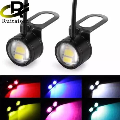 2pcs DC 12V 5W Eagle Eye LED 20mm Hawkeye Reverse Backup Light DRL Daytime Running Light Signal Bulb Fog Lamp for Motorcycle Car