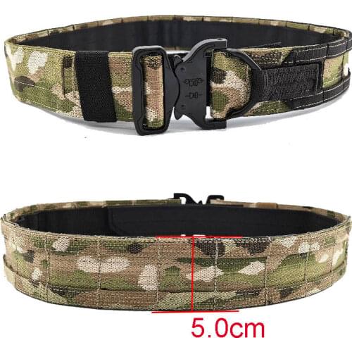 2 Inch Tactical Belt Military Airsoft Molle Battle Belt Army Combat Quick Release Buckle Gear Hunting CS Wargame Double Belt