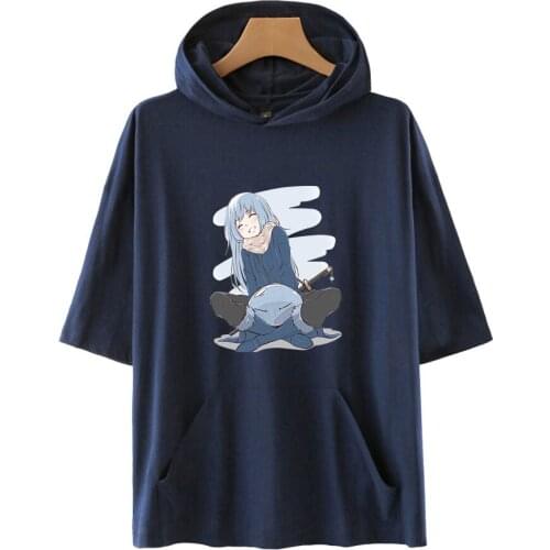 That Time I Got Reincarnated as a Slime Fashion Hooded T-shirts Women/Men Summer Short Sleeve Tshirts Casual Streetwear Clothes