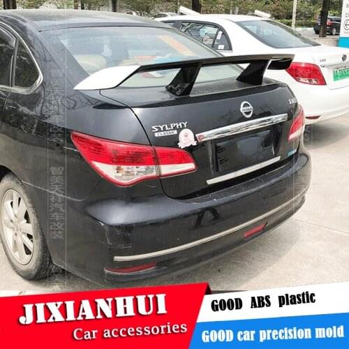 For Nissan Sentra Sedan Universal TF Spoiler 2006-2018 SYLPHY Spoiler ABS plastic Material Car Rear Wing Color Rear Spoiler