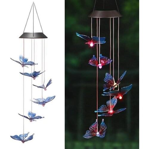 Wind Chime Creative Fashion Butterfly Decorative LED Wind Bell Home Decoration
