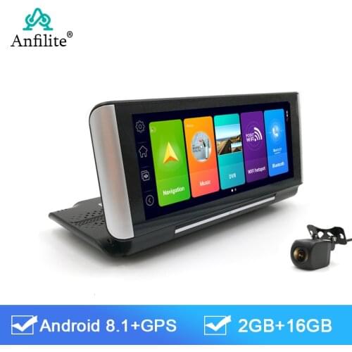 Anfilite 7 inch 4G Android 8.1 Car DVR dashcam 2GB+16GB WIFI GPS navigation FHD 1080P video recorder Dual Lens Dashboard Camera