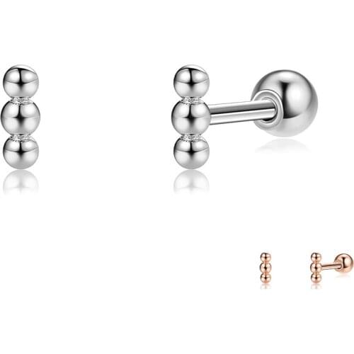 SILVERHOO 925 Sterling Silver Stud Earrings For Women Rose Gold Color Small Earring Wear Comfortable Party Fine Jewelry
