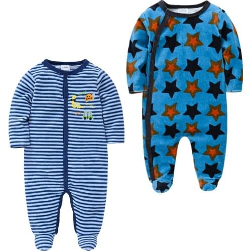 Winter Cartoon Baby Boys Rompers Unicorn Onesies Velvet Warm Jumpsuit Infant Clothing Autumn Toddler Baby Clothes roupas bebe de