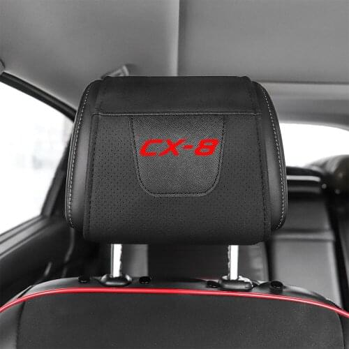1pc For Mazda Cx8 Car Headrest Protector Case Pu Leather Car Headrest Cover Car Accessories