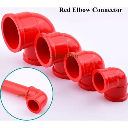 2~10pcs 20/25/32/40/50mm UPVC Pipe Elbow Connector Irrigation System Water Supply 90° Elbow Red Color Hard Tube Connectors